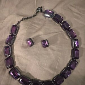 Joan Rivers Purple Gemstone Necklace Set